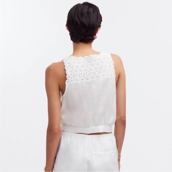 Madewell Top 8 Embroidered Eyelet White - Picture 5 of 11